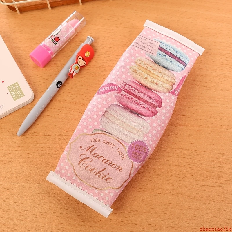 Креативный школьный чехол карандаш Macaron kawaii милый для офиса блестящий в