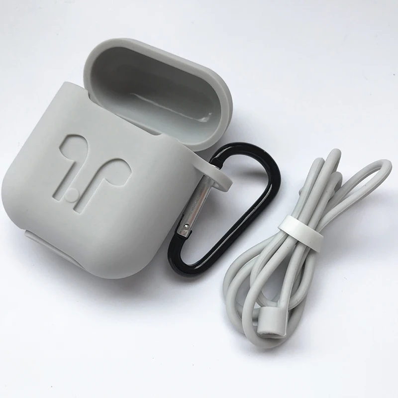 Function Case For Earpods Silicone Pouch Box+Anti-Lost Headphone Strap+Ear Cover Hooks Apple AirPods | Электроника