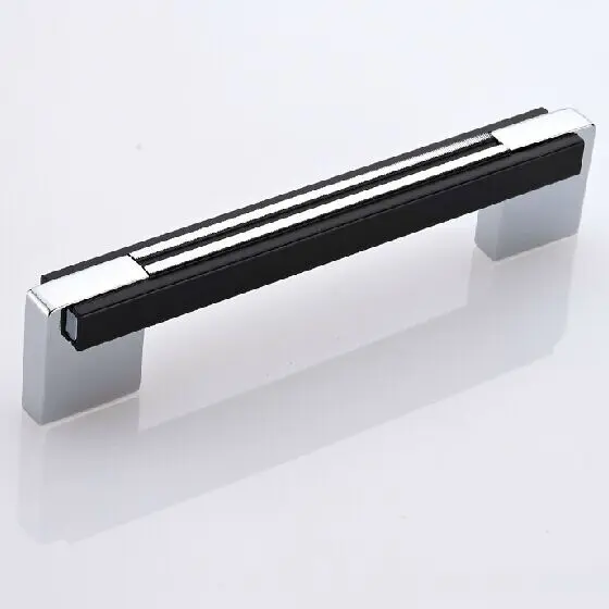 

96mm shiny silver kitchen cabinet handle pull chrome dresser cupboard pull black wardrobe drawer furniture door knob handle