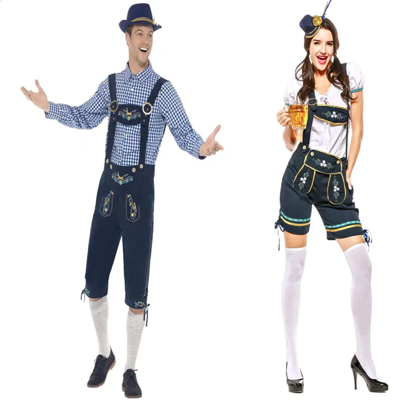 Роскошный костюм для немецкого фестиваля Октоберфест Lederhosen баварское пиво Featival мужчина женщина бар горничной наряд костюмы для пар
