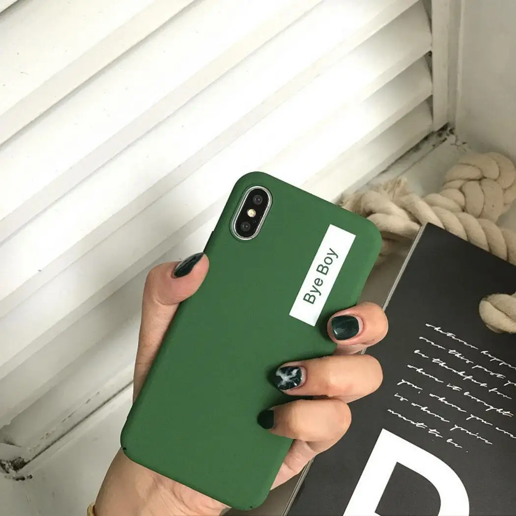 Letter Print PC Mobile Phone Case Back Cover Anywhere You Need For Green Easy to install and take off. iPhone |