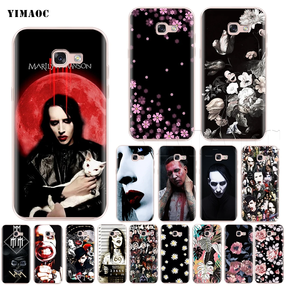 Силиконовый чехол YIMAOC Marilyn Manson для Samsung Galaxy S7 S8 S9 Edge Plus J3 J5 J7 A5 A6 A8 Note 8 9|Бамперы| |