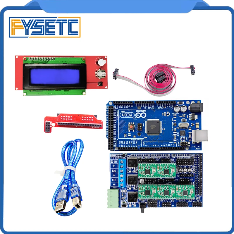 Mega 2560 R3 Mendel + Ramps 1 5 обновленная база на 4 A4988/DRV8825 Драйвер шагового двигателя 2004 ЖК