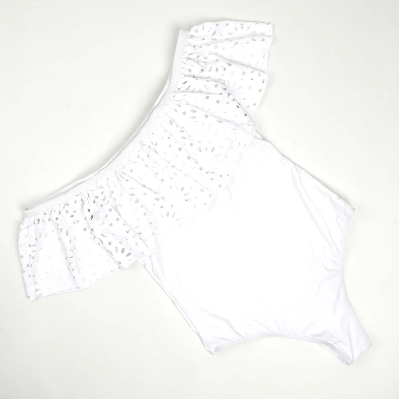 2018 Горячая новинка сплошной воланами купальник цельный женский открытая спина