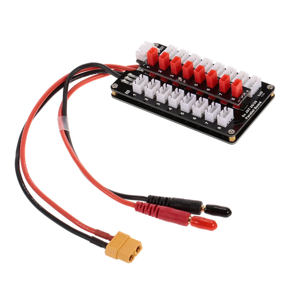 8X JST Plug 2S/3S Lipo Battery Parallel Charging Board for Balance Charger RC Drone Helicopter Part | Игрушки и хобби
