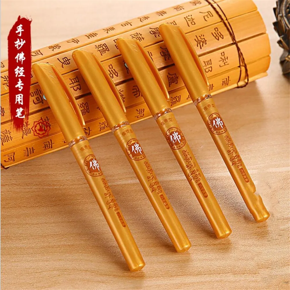 Ручка гелевая с золотыми чернилами и буддистскими писаниями 1 0 мм|gel pen|1.0 mm penpen gel