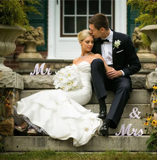 

Mr and Mrs Sign Wedding decorations Mr & Mrs Sign Sweetheart Wedding Table Decorations Wooden letters Silver Glitter