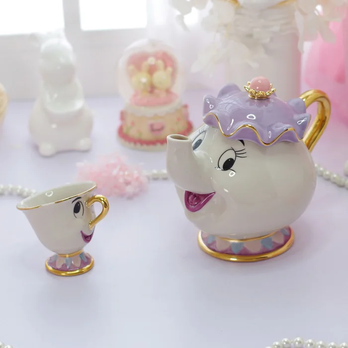 Чайный сервиз Beauty And The Beast Mrs Potts чайный горшок с чипом чашка керамический для кофе