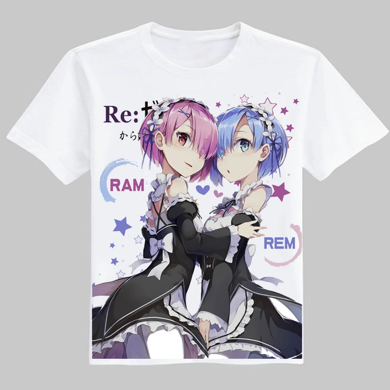 Футболка для косплея Coshome Re: Zero Kara Hajimeru Isekai Seikatsu Ram Rem мужские и женские футболки с