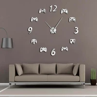video game controllers diy large wall clock game room decor modern design freamless giant wall clock game boys room wall watch