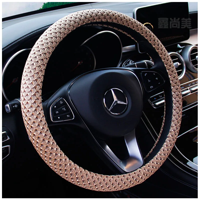 

PU Leather Universal Car Steering-wheel Cover 38CM Car-styling Sport Auto Steering Wheel Covers Anti-Slip Automotive Accessories