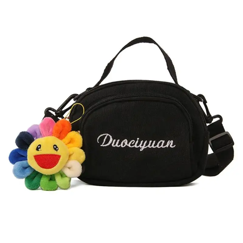 

Letter Print Handbag Women Canvas Bag Letters Printing Female Pure Teen Girls Floral Decor Shoulder Messenger Canvas school bag