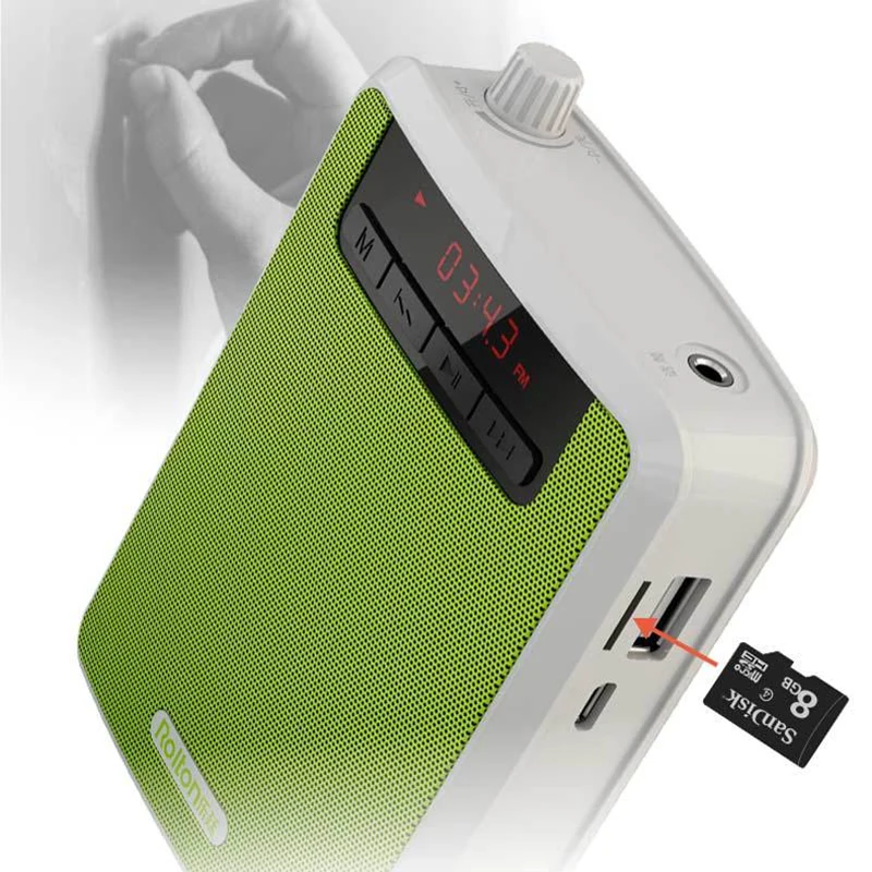 Портативный голосовой усилитель Rolton K300 Bluetooth Мегафон внешний аккумулятор