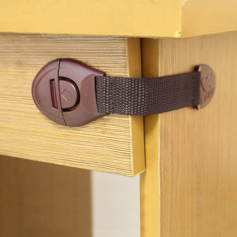 

5Pcs/lot New Brown Cabinet Door Drawers Refrigerator Toilet Safety Locks For Kids Baby