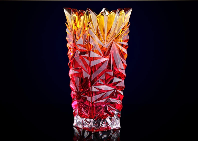 Блестящая хрустальная ваза для цветов декоративная кварцевая кластерная кувшин