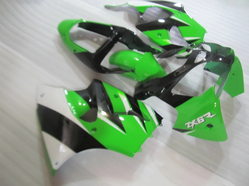 Комплект обтекателей для Kawasaki ZX 6R 2000-2002 зеленый и черный обтекатель из