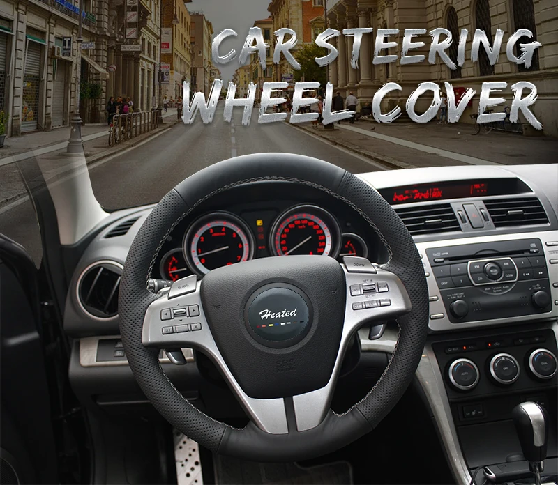 Наппа рулевого колеса автомобиля крышки для Mazda 6 Atenza 2009-2013 год Оплетка на руль для мазда 6