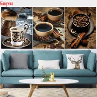 3pcs set Diamond Painting Full Square round Coffee bean Diamond Embroidery Sale Pictures Of Rhinestone Mosaic Multi-picture kit