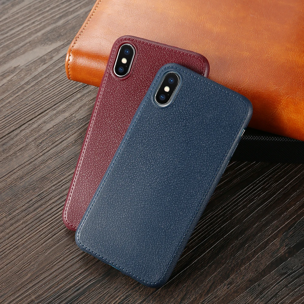 Tikitaka, однотонный кожаный чехол для iPhone XS MAX 8 Plus, мягкая полиуретановая Противоударная задняя крышка для iPhone XS XR 7 6s Plus