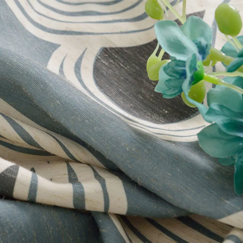 Современные шторы с геометрическим принтом для гостиной хлопковая ткань