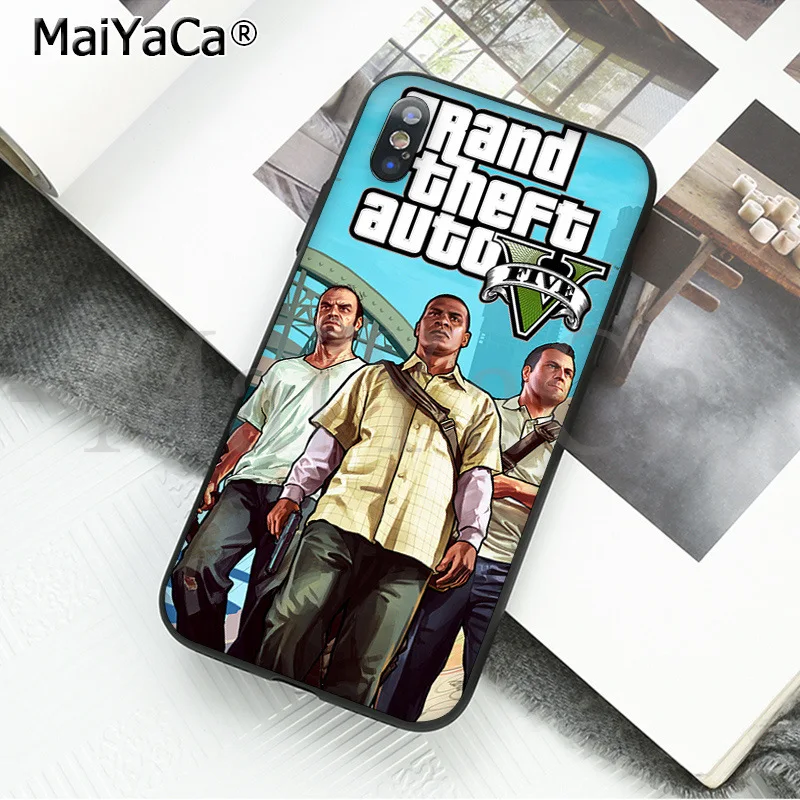 A8 MaiYaCa rockstar gta 5 Grand Theft новое поступление черный чехол для телефона для Apple iPhone 8 7 6 6S Plus X XS MAX 5 5S SE XR - Цвет: A8