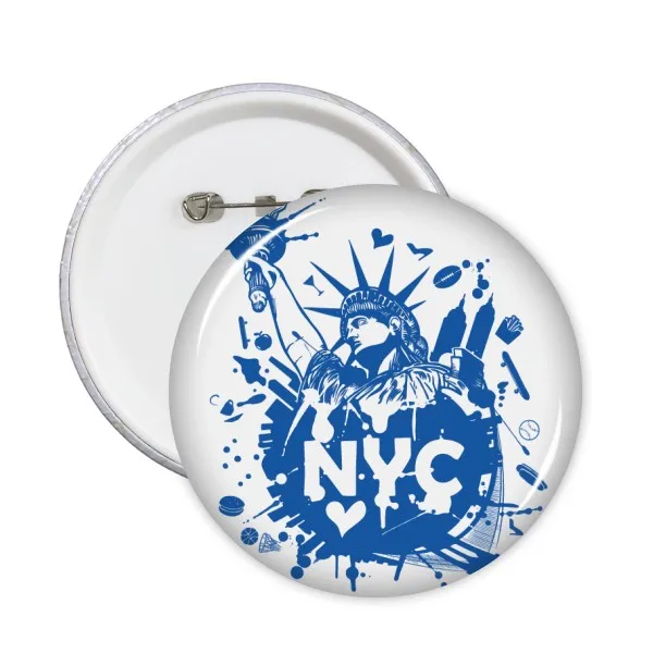 

5pcs New York City America Statue of Liberty Pattern Round Pin Badge Button Decorate Badges Clothing Patche Kid Gift Brooche