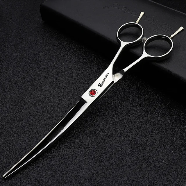 Up Curved scissors 7 дюймов ножницы для ухода за домашними животными прямые ножницы для стрижки собак Режущий инструмент для стрижки волос животных ножницы для стрижки кошек - Цвет: Up Curved scissors