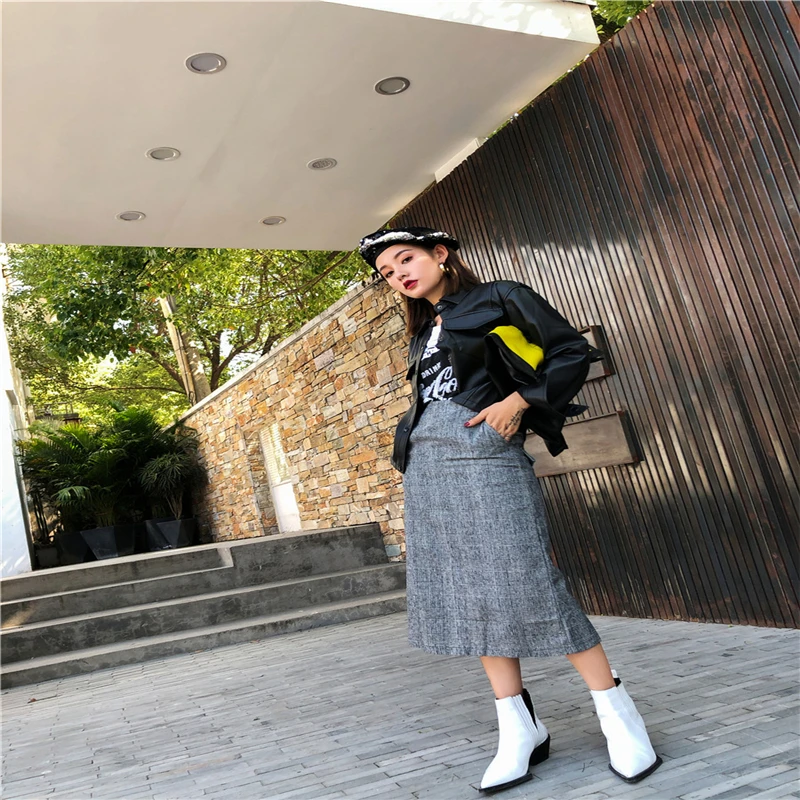 Hzirip 2018 новые осенние Harajuku Модные женские тонкие Мотоциклетные Куртки из