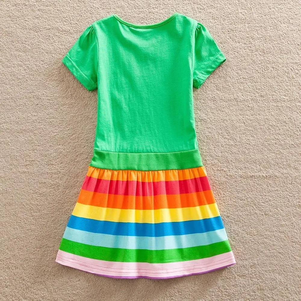 New Summer Little Pony Wear Children Girls Christmas Rainbow Dash Costume Casual Dress Baby Girl Home 7Year | Детская одежда и