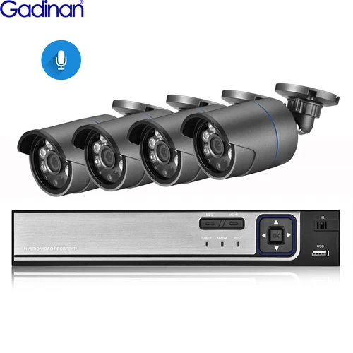 Gadinan 8CH 4MP HDMI POE NVR комплект CCTV система безопасности 4MP ИК наружная аудио запись ip-камера P2P комплект видеонаблюдения 2 ТБ HDD - Цвет: 8CH NVR and 4 Camera