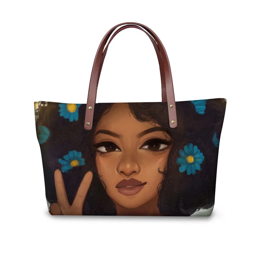 YQ3295AL FORUDESIGNS Sac основной черный арт АФРИКАНСКАЯ ДЕВУШКА печать 2 шт./компл. сумки и кошельки дамская модная ручная сумка для девочек книга сумки - Цвет: YQ3295AL