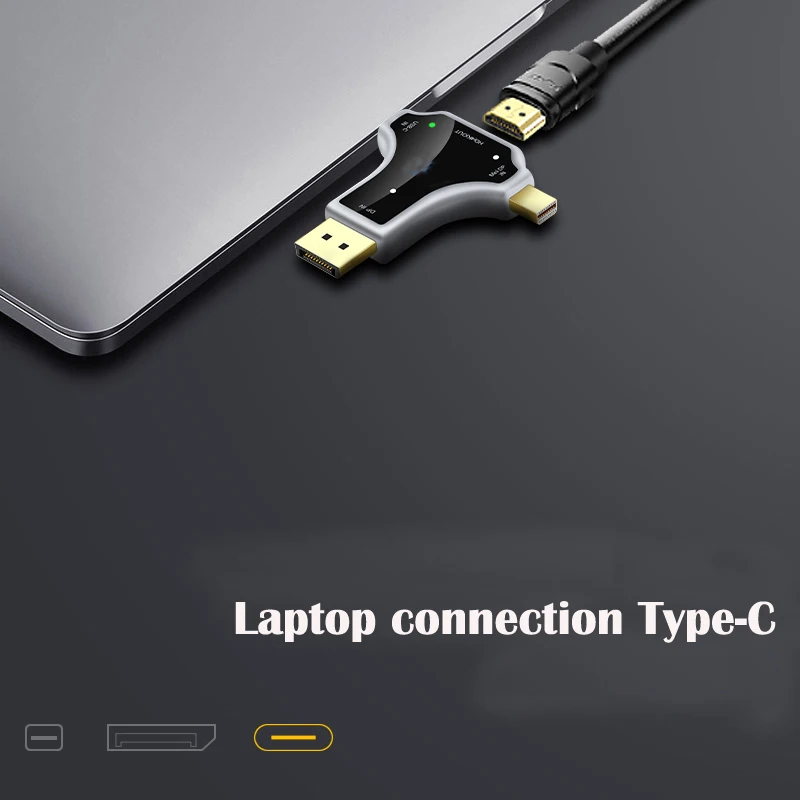 Конвертер DP(DisplayPort)+ Mini DP + USB C(Type C) в HDMI(4K * 2K) HD адаптер для ноутбука ПК macbook