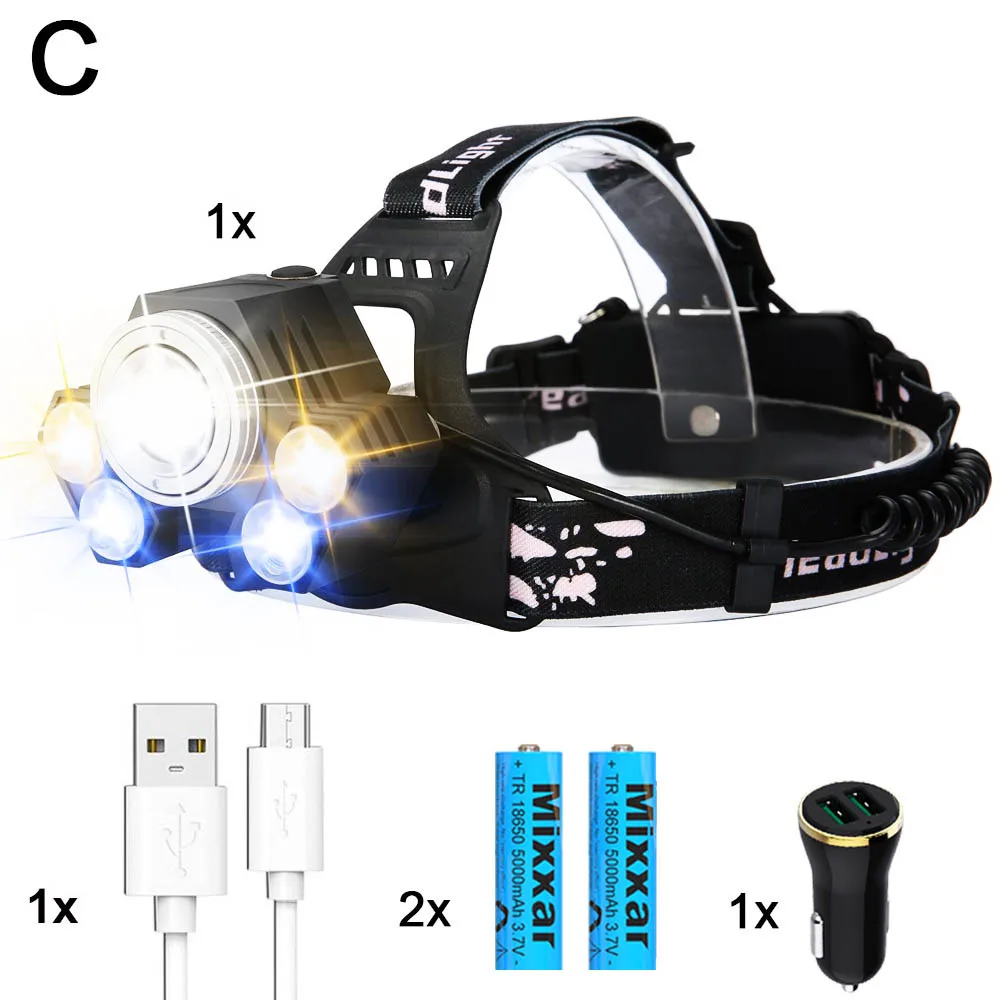 Battery Charger ZK20 дропшиппинг светодиодный налобный фонарь 5 режимов USB Перезаряжаемый водонепроницаемый налобный фонарь 3 светильник для кемпинга супер яркий головной светильник - Испускаемый цвет: Battery Charger