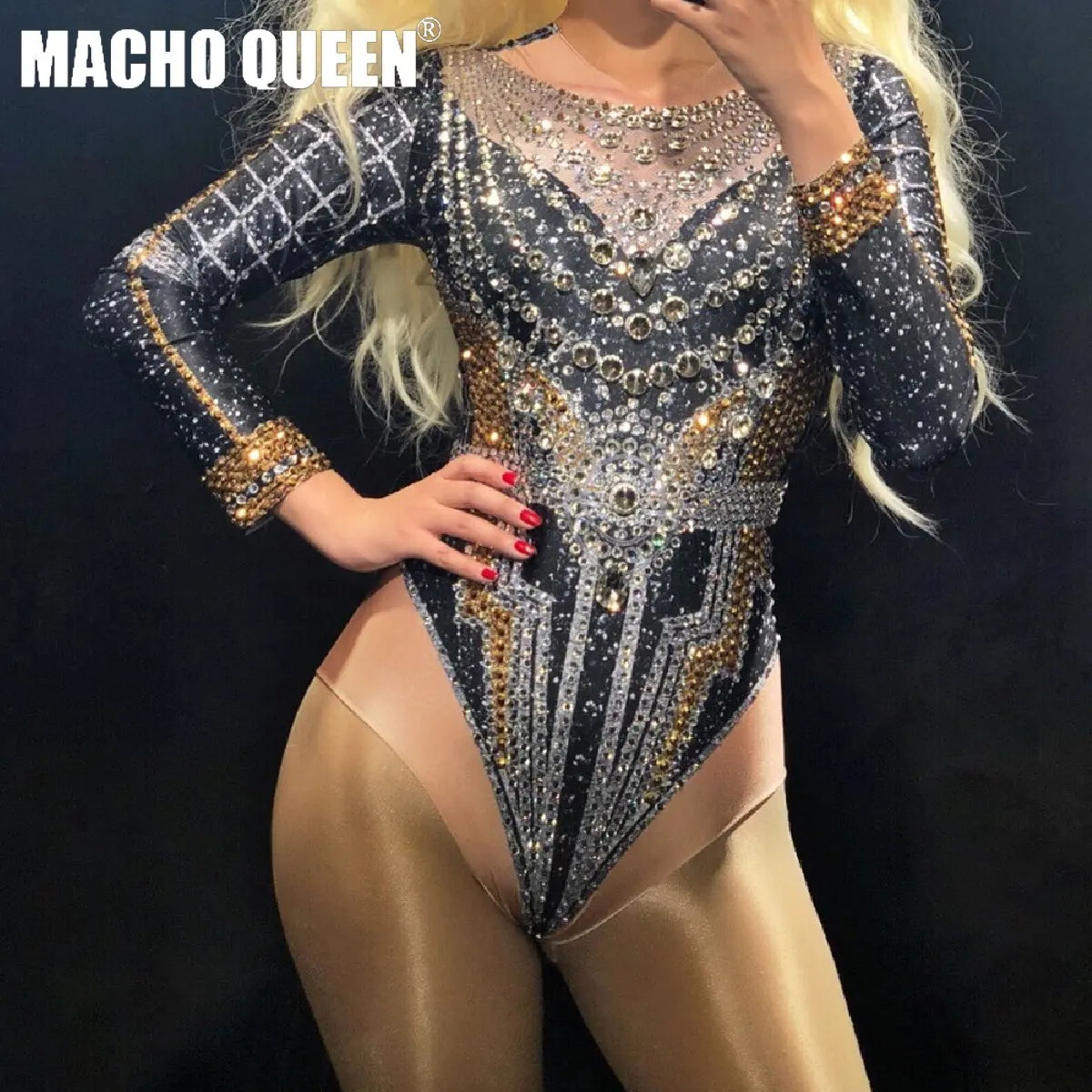 Костюмы Drag Queen боди со стразами пальто комбинезон праздничные костюмы