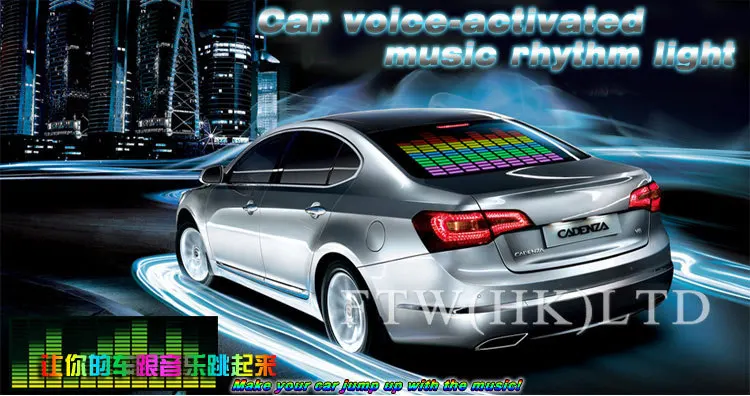 Cheap Hot Sale 90cm*25cm Car Music Rhythm Sticker Lamp Sound Activated Equalizer LED EL Sheet Light Free Shipping |