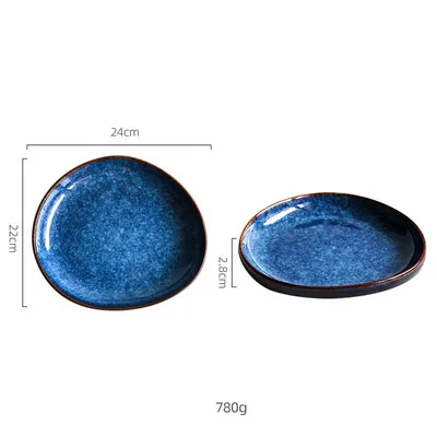 

KINGLANG Irregular egg shape procleain dessert plate breakfast plate creative ceramic dinner plate dishes