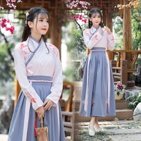 hanfu autumn dress female improvement chinese style costume fairy elegant fresh and elegant student ancient wind skirt set