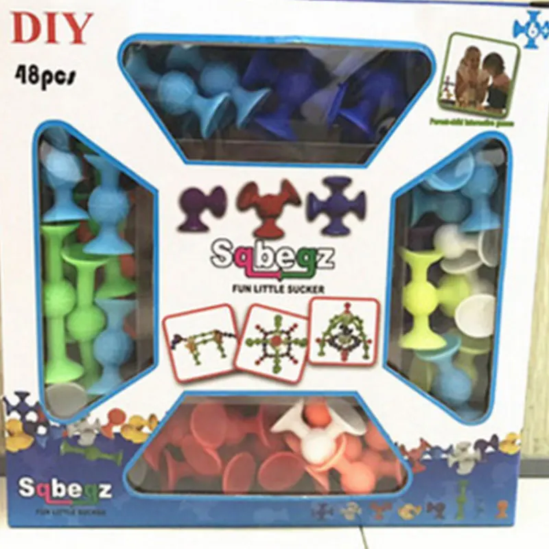 Игрушки на присосках Squigz DIY силиконовые строительные блоки собранные игрушки Обучающие строительные игрушки Squigz