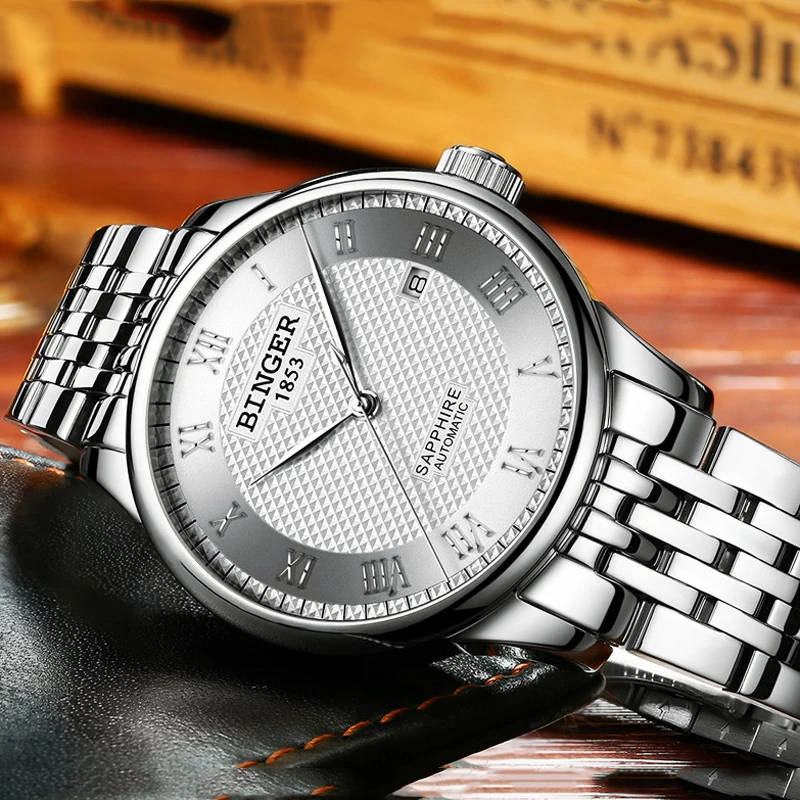 

Лидирующий бренд, Роскошные водонепроницаемые мужские часы 50 м, мужские Модные Бизнес водонепроницаемые наручные часы, мужские автоматиче...