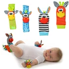Детские носки, погремушки, игрушки, погремушки на запястье и носки для ног 0-24 месяцев, детские погремушки, игрушки