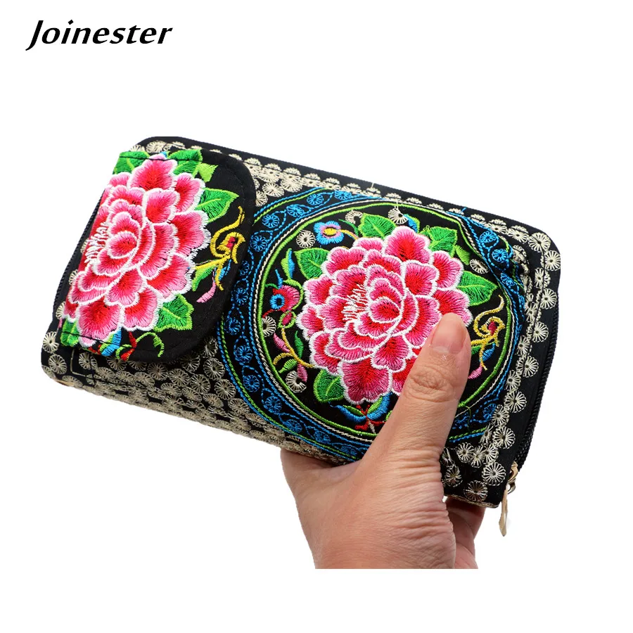 Женский Длинный холщовый кошелек с цветочной вышивкой|long clutch|wallet vintagevintage purse |
