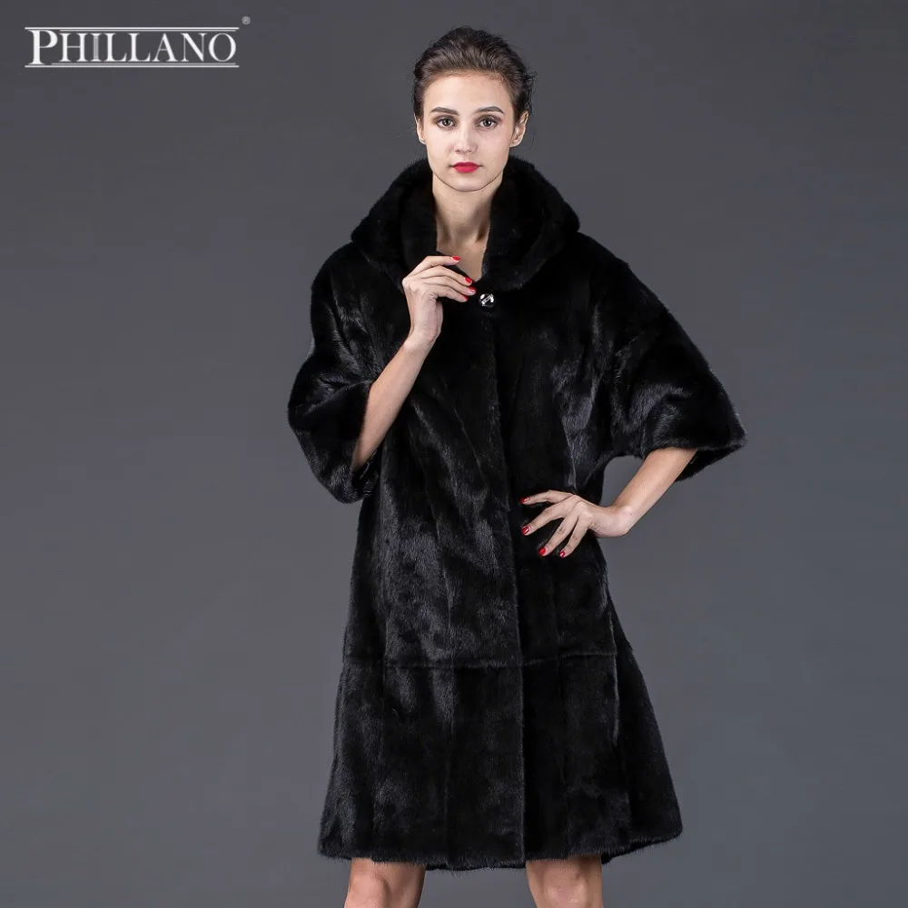 Продажа 2016 PHILLANO Зимнее Пальто Высокого качества Шубы Из Натурального Меха Норки