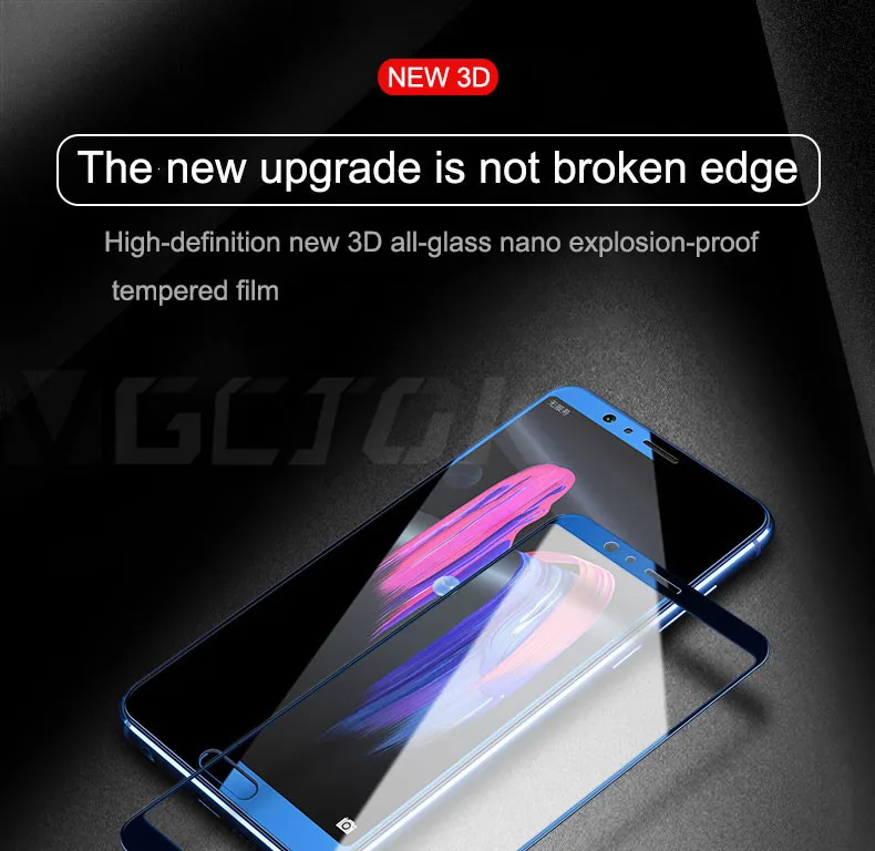 С уровнем твердости 9H 3D полное покрытие закаленное Стекло для huawei P20 Pro P20 Lite Plus Экран защитное стекло на Honor 9 10 Lite 8X 8C 8A V10 V9 пленка