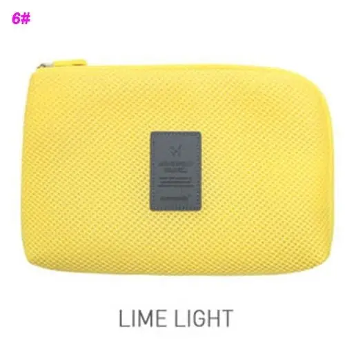 S yellow ISKYBOB портативные наушники для путешествий, usb-кабель, цифровой органайзер для гаджетов, сумка для хранения косметики - Цвет: S yellow