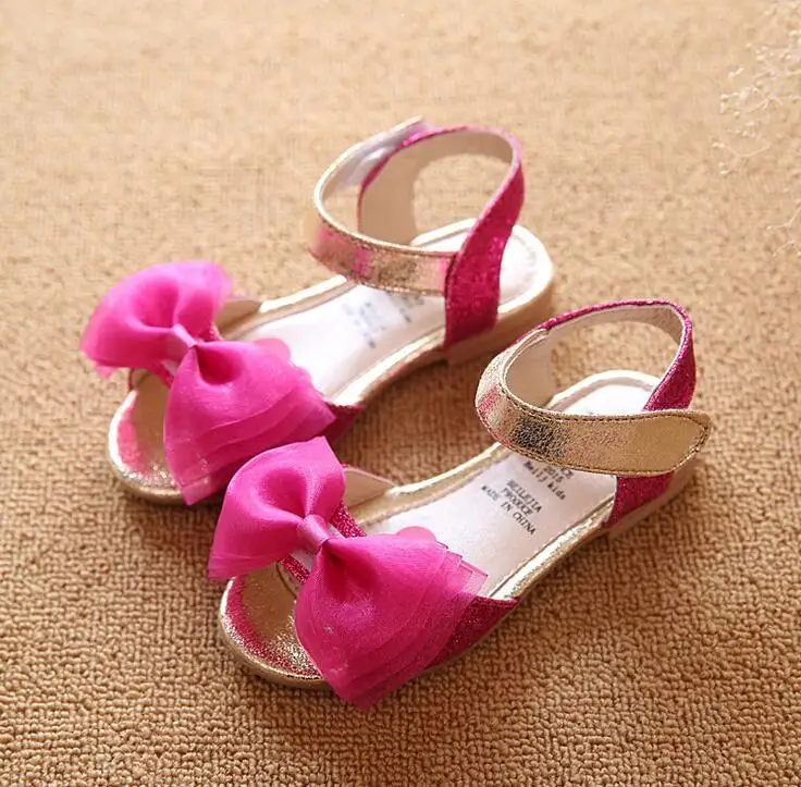 Новые сандалии корейской принцесса обувь девушки шифон с бантом 2 цвета|sandals shoes