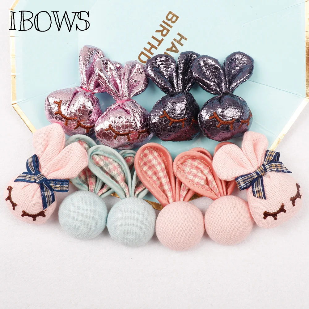 

IBOWS 5Pcs Cotton-filling Buttons Cute Rabbits Buttons For DIY Toy Clothe Girl Hair Clips Accessories Decorative Ornaments