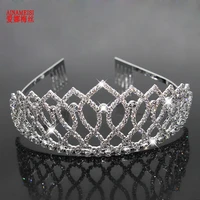 ainameisi fashion new tiaras and crowns wedding hair accessories princess bride crown rhinestones tiara hair jewelry gift