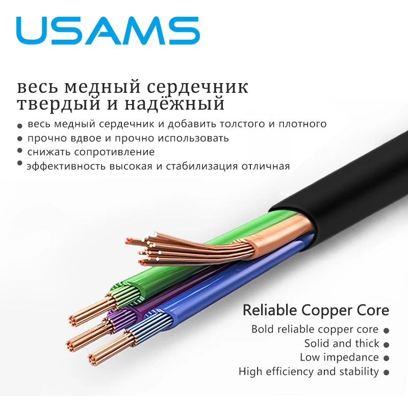 USAMS микро USB кабель 1 м 2 а Быстрая зарядка мобильного телефона Android зарядное