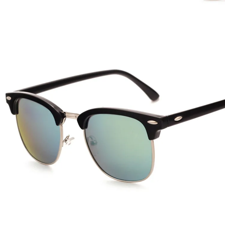 High Quality Half Metal Sunglasses Men Women Brand Designer Glasses Mirror Sun Fashion Gafas UV400 | Аксессуары для одежды