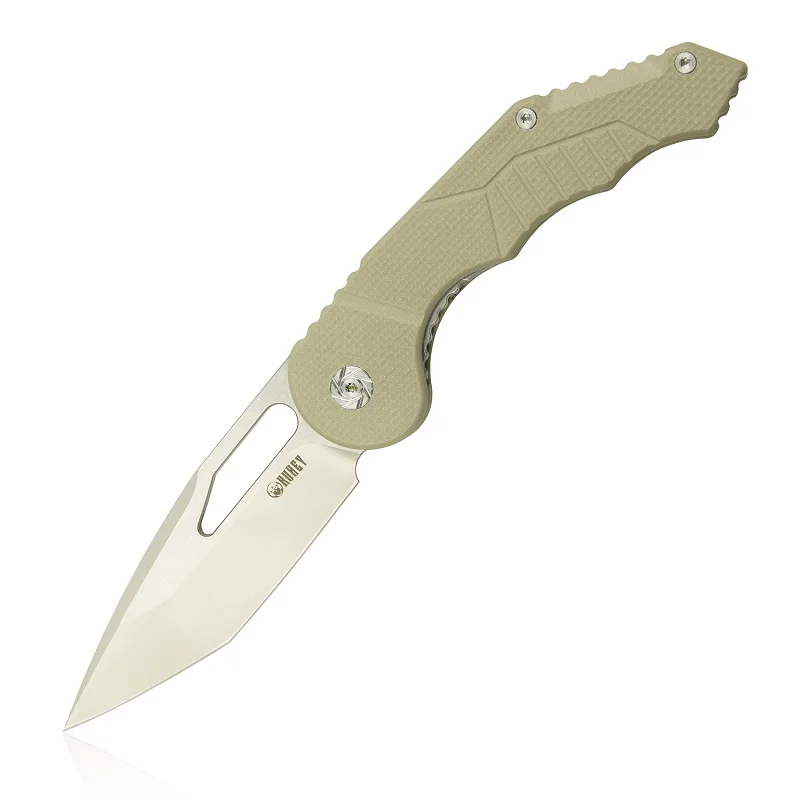 white KUBEY KU217 складной нож G10 ручка тактический EDC карманный нож шарикоподшипники N690 Танто простое лезвие одной рукой открытие - Цвет: white